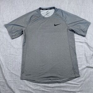 Nike Pro Dri-Fit Shirt Mens Large Gray Slim Fit Run Athletic Tee BV5633-085 Top‎